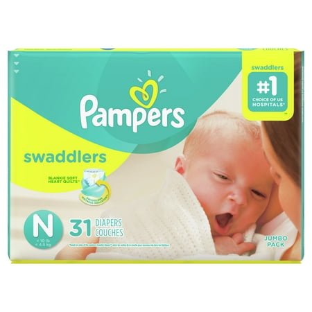 Pampers Swaddlers Diapers Size N 31 Count