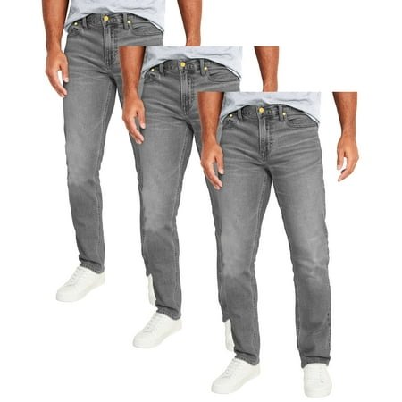 Men's 3-Pack Flex Stretch Slim Straight Jeans with 5 Pocket (Sizes, 30-42)