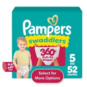 Pampers Swaddlers 360 Baby Diapers Size 5, 52 Count (Select for More Options)