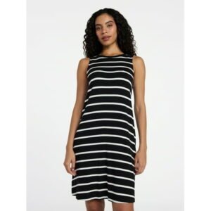 Time and Tru Women’s Sleeveless Knit Swing Dress, Sizes XS-XXXL