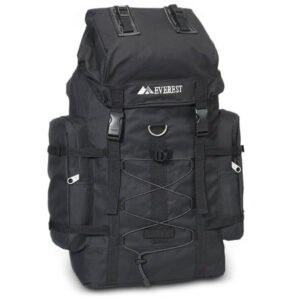 Everest Multi-compartment Snap Buckle Hiking Backpack, Black