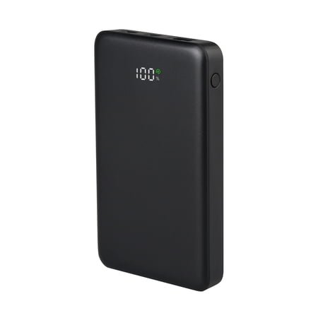 onn 10,000 mAh Portable Power Bank with Fast Charging Output (20W), Dual USB-C ports, USB port, LED Digital Display, Black - Compatible with iPhone, iPad, AirPods, Samsung Galaxy, Note, Pixel & More