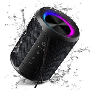 Bluetooth Speaker, IPX7 Water Resistance, Featuring Powerful 20w Stereo Sound, 15 Hours Of Battery Life, And Dynamic Rgb Lighting, Perfect for Use In the Shower or By the Pool