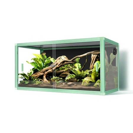 50Gallon Reptile Terrarium, 36x18x18In Light Weight Reptile Enclosure, Colored Reptiles Tank with Tempered Glass Door