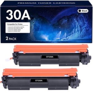 Vipink Compatible for HP 30A CF230A 30X CF230X Black Toner Cartridge Laserjet Pro M203dw MFP M227fdw M203dw M227fdn M203dn M227sdn M203d M227 M203 Series Printer Ink (2-Pack)