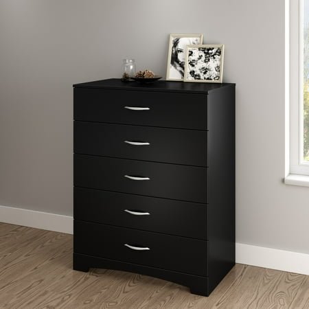South Shore Step One Contemporary 5-Drawers Dresser Pure Black