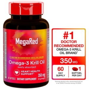MegaRed 350mg Superior Omega-3 Krill Oil, 60 Softgels