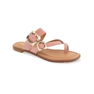 Kensie Women's Riri Crossover Flat Buckle Sandal