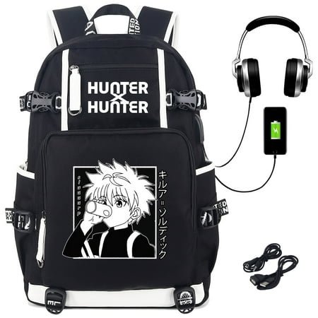 Roffatide Anime Hunter x Hunter Killua Zoldyck Laptop Backpack with USB Charging & Headphone Ports