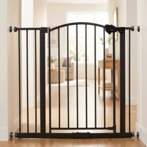 Regalo Extra Wide Arched Décor Baby Safety Gate, Bronze, Ages 6-24 Months, Fits Openings 29-35in