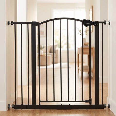 Regalo Extra Wide Arched Décor Baby Safety Gate, Bronze, Ages 6-24 Months, Fits Openings 29-35in