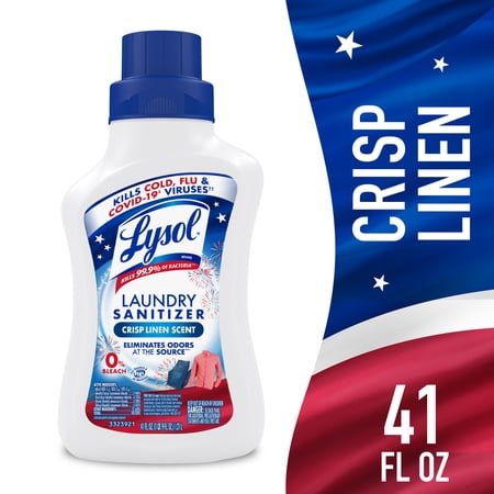 Lysol Laundry Sanitizer Additive Sanitizing Liquids for Clothes, Crisp Linen, 41 fl oz