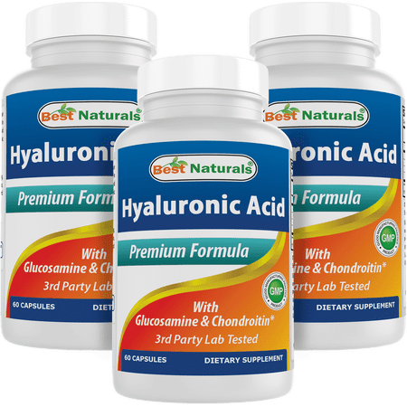 3 Pack Best Naturals Hyaluronic Acid 100 mg 60 Capsules