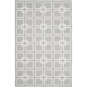 SAFAVIEH Martha Stewart Square Dance Geometric Area Rug, Cement Grey, 5' x 8'