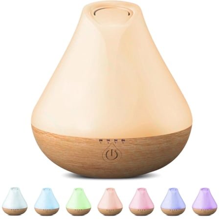 Noahstrong 100ml Essential Oil Diffuser, Woodgrain Aromatherapy Oil Diffuser Ultrasound Humidifier, Timer Setting Waterless Auto Shut-off for Room Bedroom Home Office Car
