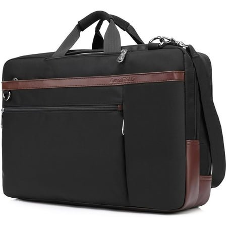 CoolBELL Convertible Backpack Shoulder Bag, Multi-Functional Laptop Case for Business, Travel and Leisure, Fits 17.3 Inch Laptop, Men/Women (Black)