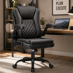 ALLGOD Leather Office Chair 400lbs, Ergonomic Desk Chairs with Back Support, Computer Chair with Wheels and Adjustable Armrest for Home Office, 360°Swivel Free, Black