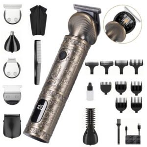 NEXPURE Beard Trimmer for Men, All-in-One Grooming Kit T-Blade Trimmer, Cordless Hair Clippers, Rechargeable Shaver for Beard, Mustache, Nose, Ear and Body, LED Display, Gifts for Men