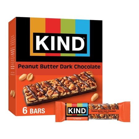 KIND Gluten Free Peanut Butter Dark Chocolate Snack Bars, 1.4 oz, 6 Count