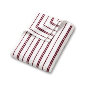 Mainstays Basic Striped Bath Towel, Soft 100% Cotton and Highly Absorbent Bath Towel, Red