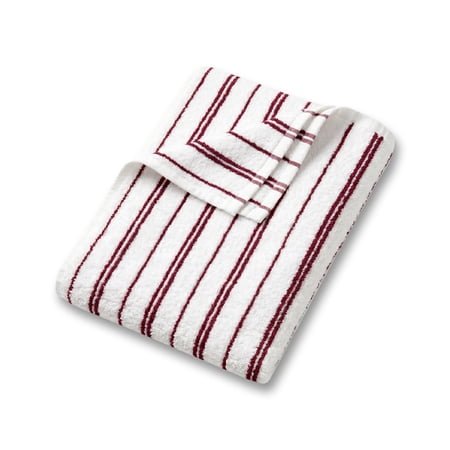 Mainstays Basic Striped Bath Towel, Soft 100% Cotton and Highly Absorbent Bath Towel, Red