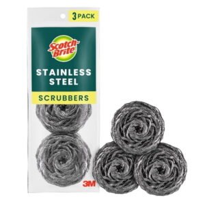 Scotch-Brite Stainless Steel Scrubbers, 3 Scrubbers