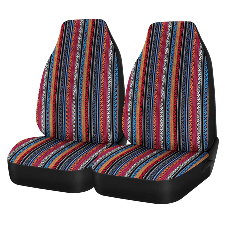 Auto Drive 2Piece Boho Car Seat Cover Polyester Colorful - Universal Fit, 23SC202