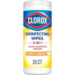 Clorox Disinfecting Cleaning Wipes, Bleach Free, Crisp Lemon, 35 Count