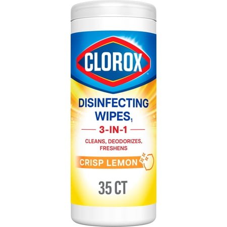 Clorox Disinfecting Cleaning Wipes, Bleach Free, Crisp Lemon, 35 Count