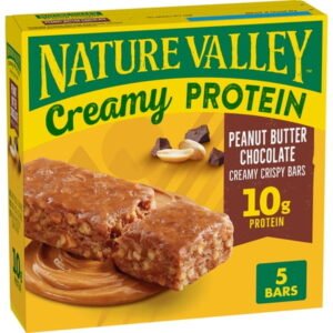 Nature Valley Creamy Protein Bars, Peanut Butter Chocolate, 10g Protein, 5 Bars, 7.45 oz