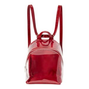 Time and Tru Women's Clear Mini Backpack Red