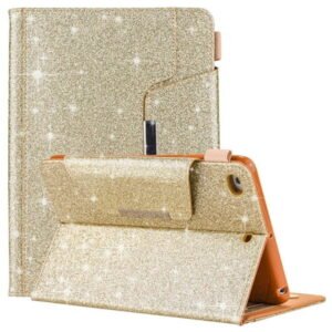 Case for New iPad 9.7" 2018 2017/ iPad Pro 9.7"/ iPad Air 2 1,Allytech Glitter [Auto Wake/Sleep] Sparkly Bling PU Leather Folio Flip Stand Universal Wallet Cover for Apple iPad 9.7-inch Tablet,Gold