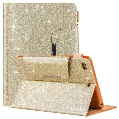 Case for New iPad 9.7" 2018 2017/ iPad Pro 9.7"/ iPad Air 2 1,Allytech Glitter [Auto Wake/Sleep] Sparkly Bling PU Leather Folio Flip Stand Universal Wallet Cover for Apple iPad 9.7-inch Tablet,Gold