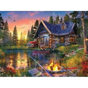 Springbok 500 Piece Sun Kissed Cabin Jigsaw Puzzle for Adults – A