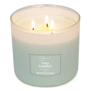 Mainstays Cozy Comfort 3-Wick Textured Wrapped Scented Candle, 14 oz