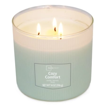 Mainstays Cozy Comfort 3-Wick Textured Wrapped Scented Candle, 14 oz