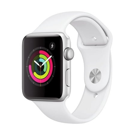 Apple Watch Series 3 GPS, 42mm Silver Aluminum Case with White Sport Band