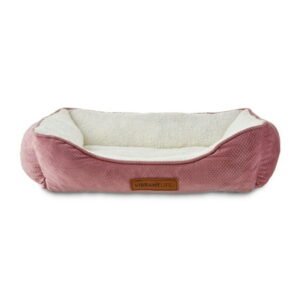 Vibrant Life Small Cuddler Pet Bed, Pink and White, 24" x 18"
