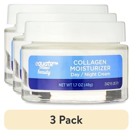 (3 pack) Equate Collagen Day & Night Moisturizer for Face Care to Smooth & Soften Skin, 1.7 oz