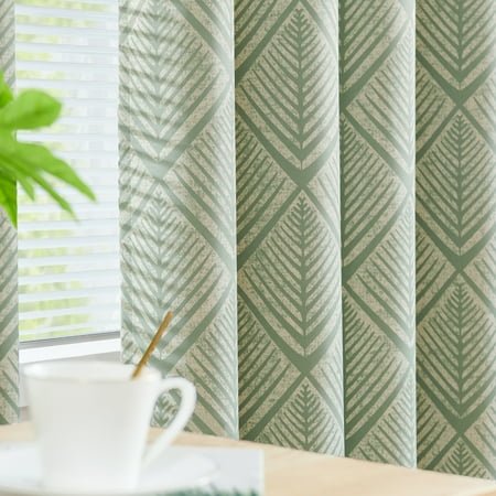 Curtainking Blackout Curtains for Living Room Bedroom 84 inch Sage Window Curtains Geometric Pattern Darkening Thermal Grommet Curtains set of 2