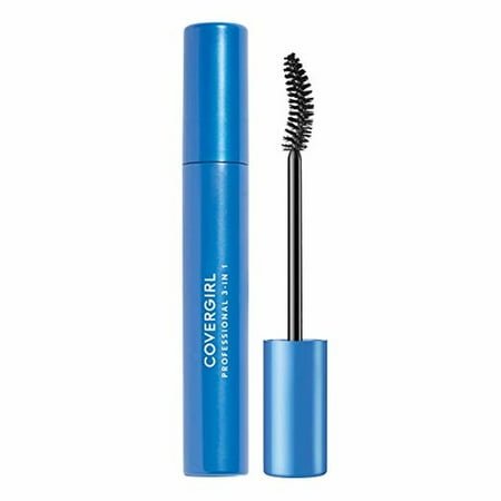 COVERGIRL Professional 3-in-1 Straight Brush Waterproof Mascara, 225 Very Black, 0.3 oz