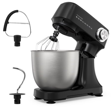 4.8 Qt Electric Stand Mixer with 12 Speed Settings, Lightweight And Portable Kitchen Mixer for Everyday Use, Includes Egg Whisk, Dough Hook, And Flat Beater