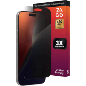 ZAGG InvisibleShield – Apple iPhone 16 Pro Max Glass Shield Privacy Screen Protector, Easy Installation with Precise Install Tray, 3x Stronger Glass, Impact & Scratch Protection