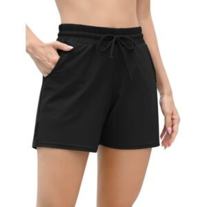 Sociala Women's Drawstring Bandeau Shorts Stretch Swimsuit Bottom Sports Shorts