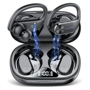 Wireless Earbuds - 68Hrs Bluetooth 5.3 Headphone Sport, 2025 Bluetooth Earbuds Stereo Deep Bass Over Ear Bud with Earhooks, ENC Noise Cancelling Mic, IP8 Waterproof Earphone