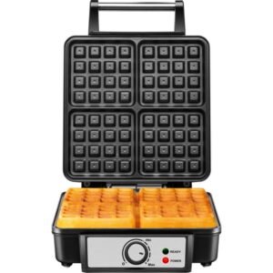 Chefman 4 Slice Belgian Waffle Maker w/ Adjustable Temperature, Stainless Steel