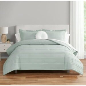 Mainstays Mint 10 Piece Bed in a Bag Comforter Set with Sheets, Full