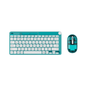 Incipio Translucent Slim Wireless Keyboard and Mouse Combo, 2.4 Ghz Wireless, Multimedia Controls, Compact Layout-Turquoise