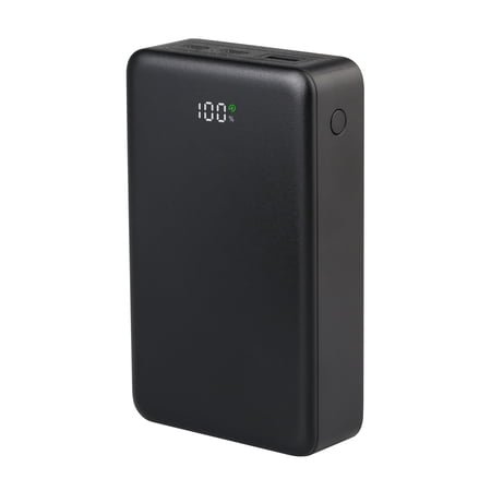 onn 20,000 mAh Portable Power Bank with Fast Charging Output (20W), Dual USB-C ports, USB port, LED Digital Display, Black - Compatible with iPhone, iPad, AirPods, Samsung Galaxy, Note, Pixel & More