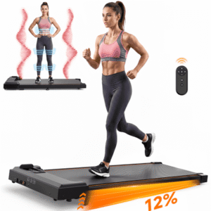 Walking Pad with Vibration Pad, Under Desk Treadmill, 2.5HP 3.8MPH Fitness Jogging Machine, 12% Incline, with Remote Patbrela LED Display for Home
